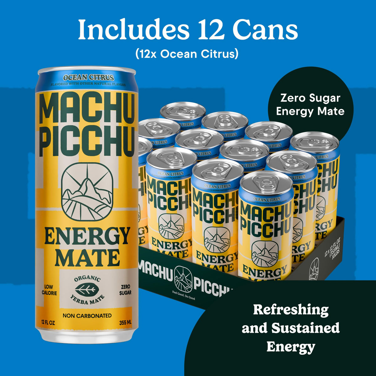 MACHU PICCHU Energy Mate fresh pour shows refreshing flavor for post-workout recovery.