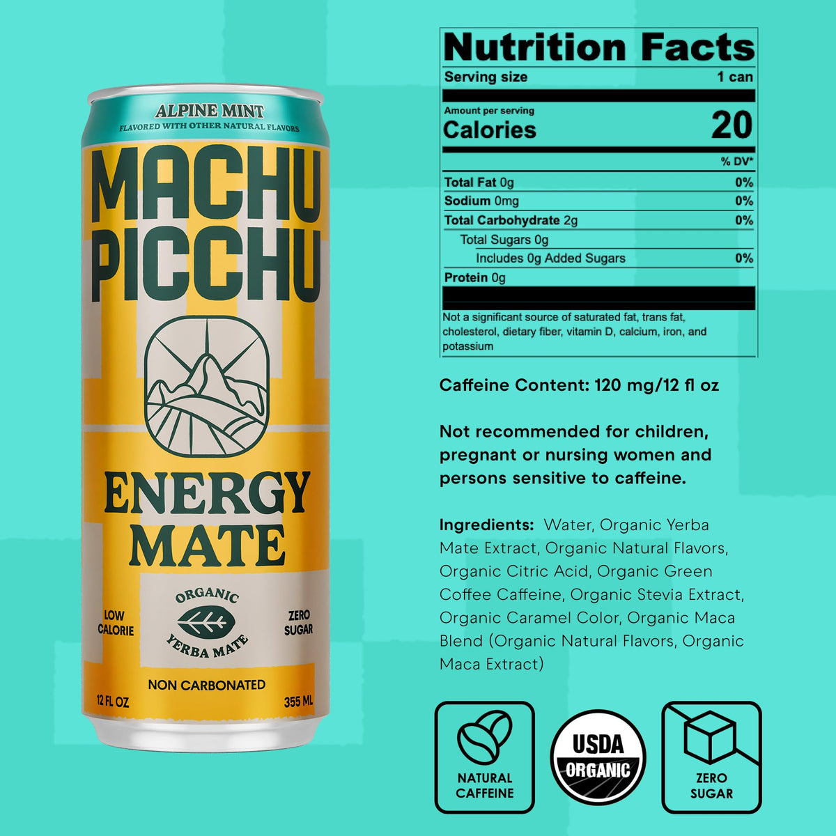 MACHU PICCHU Yerba Mate brew for refreshing, non-carbonated energy