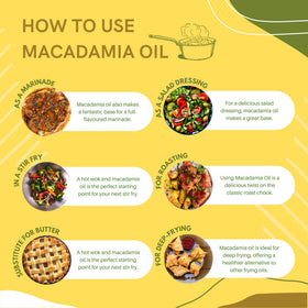 Mac Nut Oil rich in natural fats from Australian macadamia nuts origin