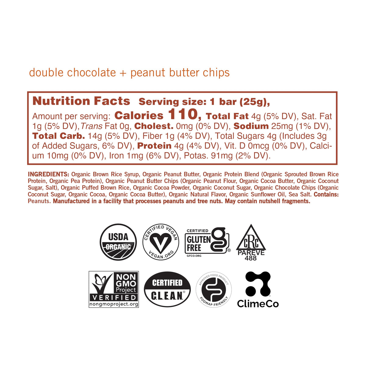 GoMacro MacroBar Mini Double Chocolate bar in hand, ready for a quick plant-based bite.
