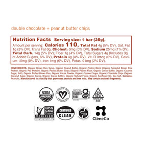 GoMacro MacroBar Mini Double Chocolate bar in hand, ready for a quick plant-based bite.