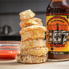 Mad Dog Gear Mad Dog 357 hot sauce on eggs adds bright peppery notes.