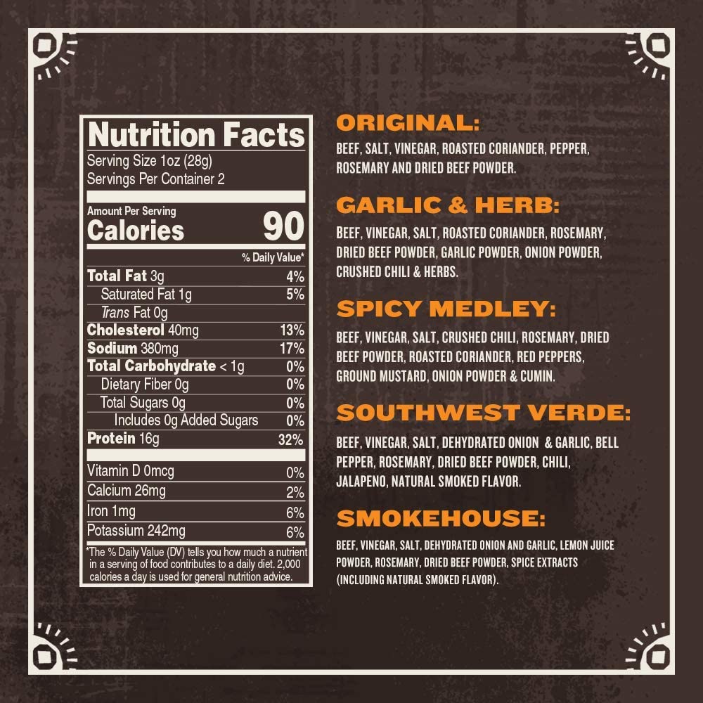 Gluten-free beef biltong slices — Made by True for gluten-free diets.