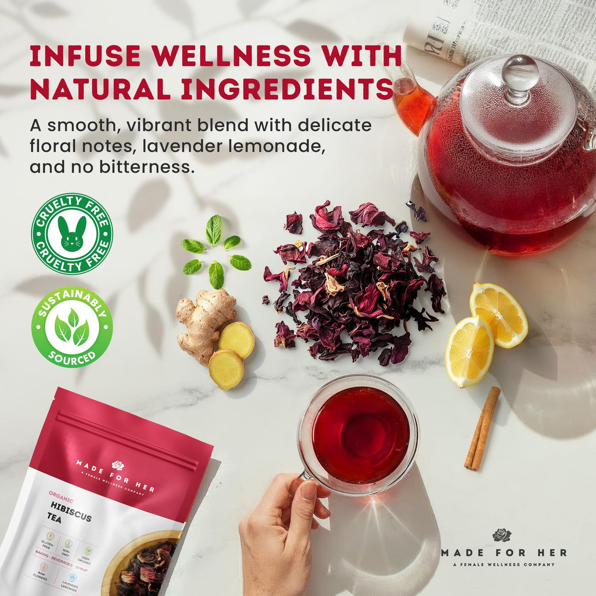 Made For Her gift-ready tea set, a premium wellness treat.