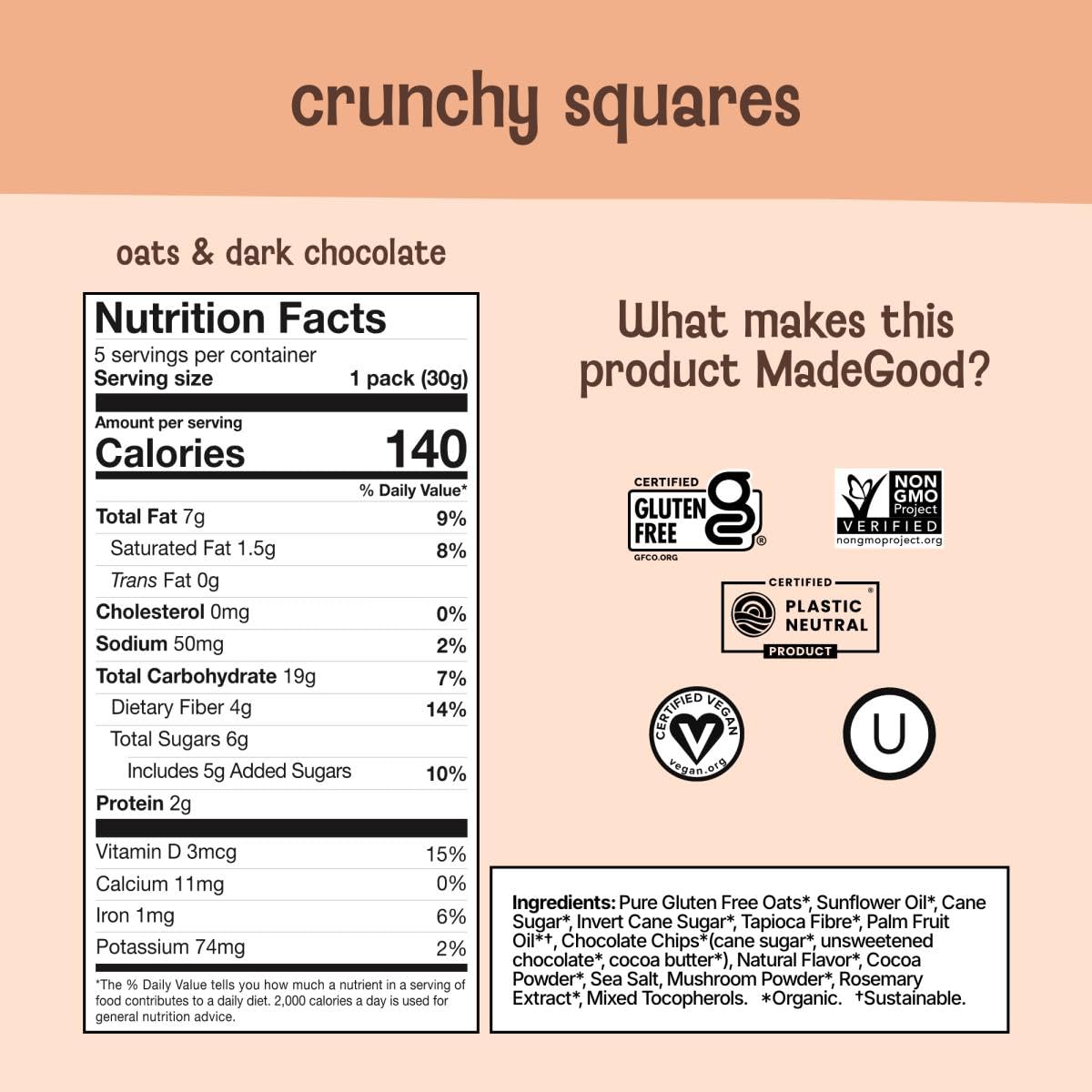 MadeGood blueberry mornings soft-baked oat bar with fruity aroma