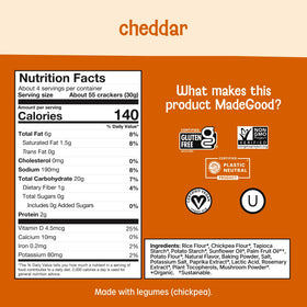 MadeGood Cheddar Star Puffed Crackers lunchbox-friendly snack on the go.