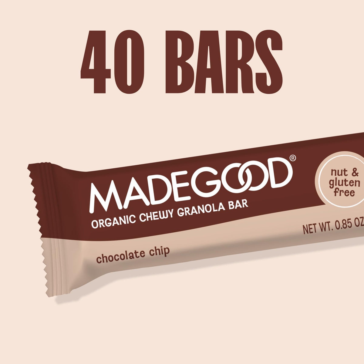 On-the-go pack of MadeGood bars in a bag