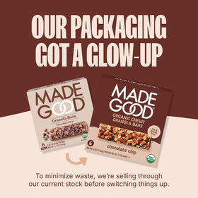 Organic, vegan, and kosher certifications on MadeGood bars