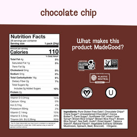 MadeGood Chocolate Chip Granola Bites school snack option in convenient pouches