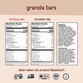 MadeGood Chocolate Lovers Variety Pack bars showing assorted flavors for on-the-go treats.