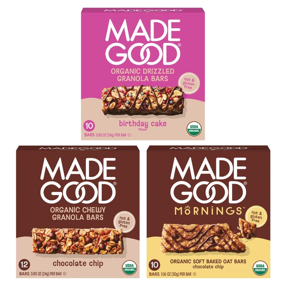 MadeGood Chocolate Lovers Variety Pack front view for a convenient allergen-friendly snack.