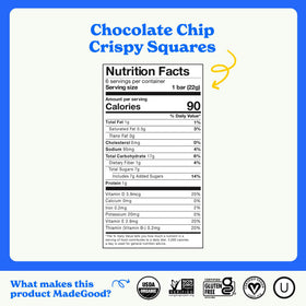 MadeGood Crispy Squares six-pack box display for convenient gifting or sharing