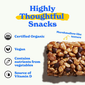 MadeGood Crispy Squares packaging highlighting allergen-free, school-safe snack options