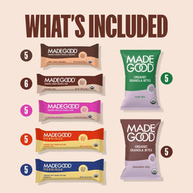 MadeGood crunchy squares with dark chocolate close-up highlighting rich texture