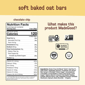 MadeGood Chocolate Lovers Bars close-up highlighting rich chocolate and oats.