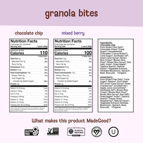 MadeGood Granola Bites Non-GMO badge signals cleaner ingredients.