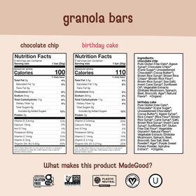 MadeGood granola bites with trail mix and chocolate chips for on-the-go snacking