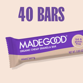 MadeGood Mixed Berry Granola Bars in lunchbox demonstrate kid-friendly, nut-safe snacking on the go.