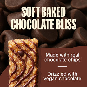 MadeGood Mornings chocolate chip close-up, showing chewy texture for on-the-go snacking.