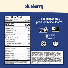 Gluten-free oats form the base of MadeGood Mornings bars.