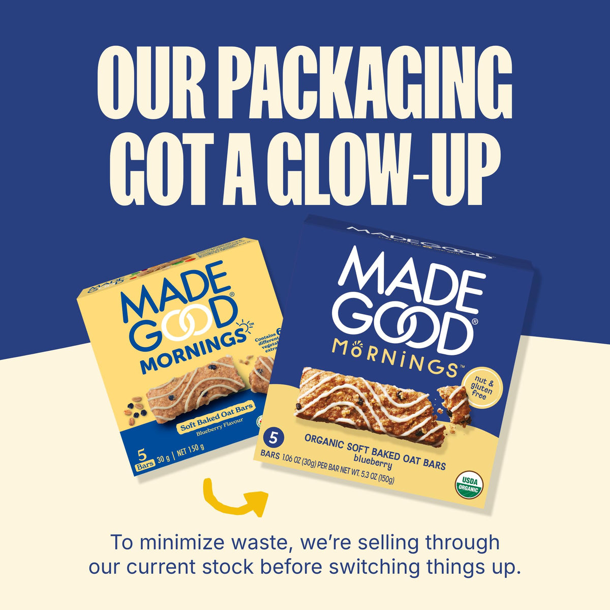 Organic, allergen-friendly certification label on MadeGood packaging.