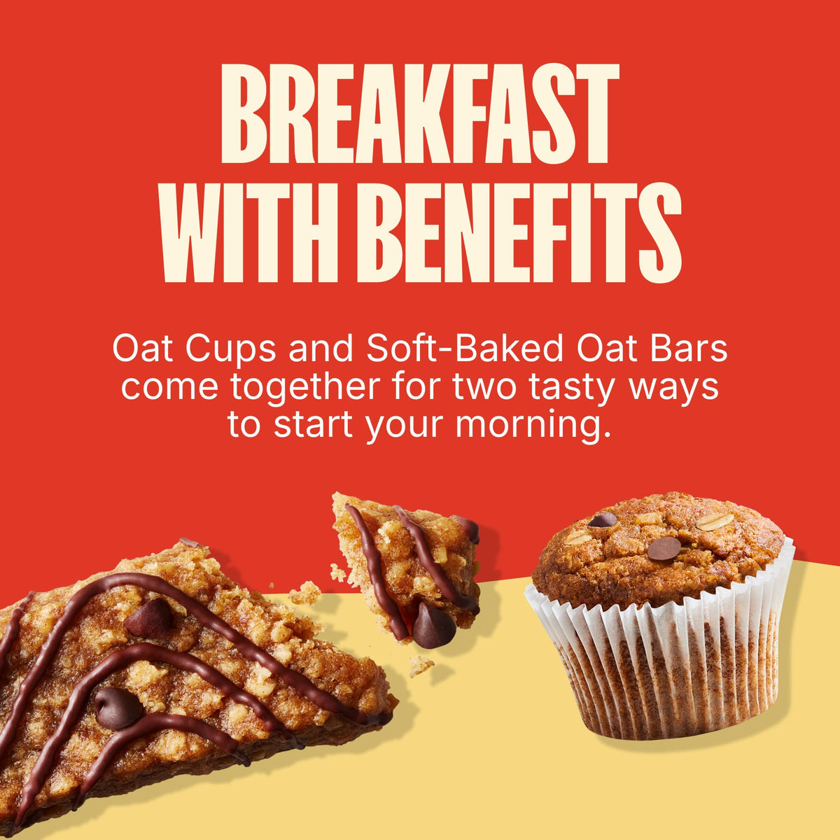 MadeGood Mornings Soft-Baked Oat Bar Cinnamon Bun close-up, comforting morning treat