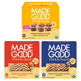 MadeGood Mornings Oat Cup Banana Chocolate Chip close-up for quick breakfast grab-and-go
