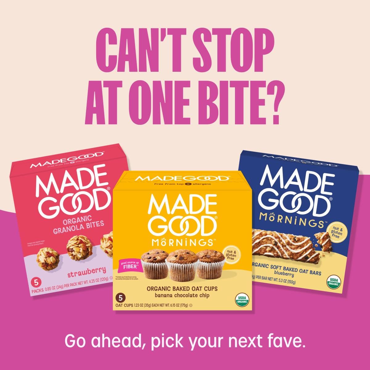 MadeGood Organic oats ingredient close-up highlighting quality ingredients.