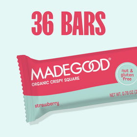 MadeGood Strawberry Crispy Square in a school setting for snack time.