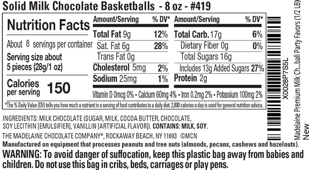 Madelaine 3/4-inch milk chocolate balls ideal for candy jars and gifts