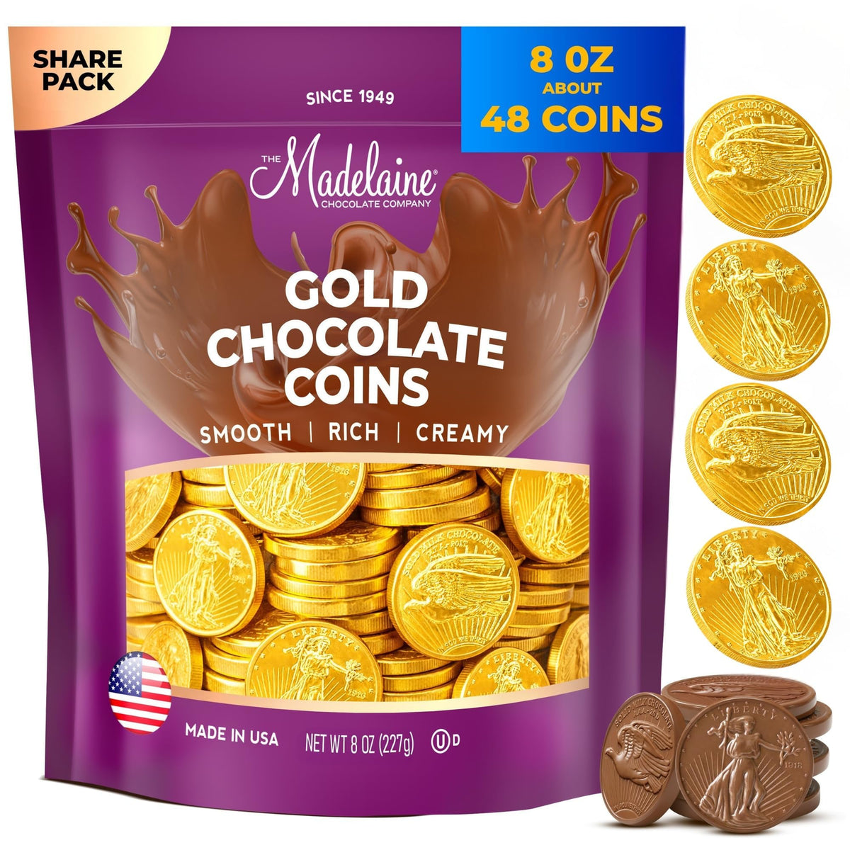 Madelaine Gold Coins wrapped in foil add festive Easter sparkle to a basket