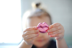 Madelaine Milk Chocolate Lips 12oz bag shown for bulk gifting