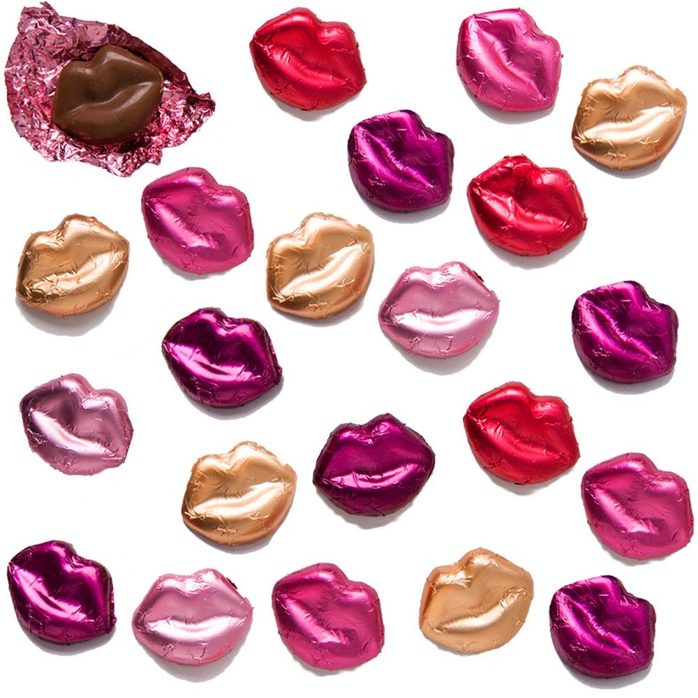 Madelaine Milk Chocolate Lips foil-wrapped chocolates ready