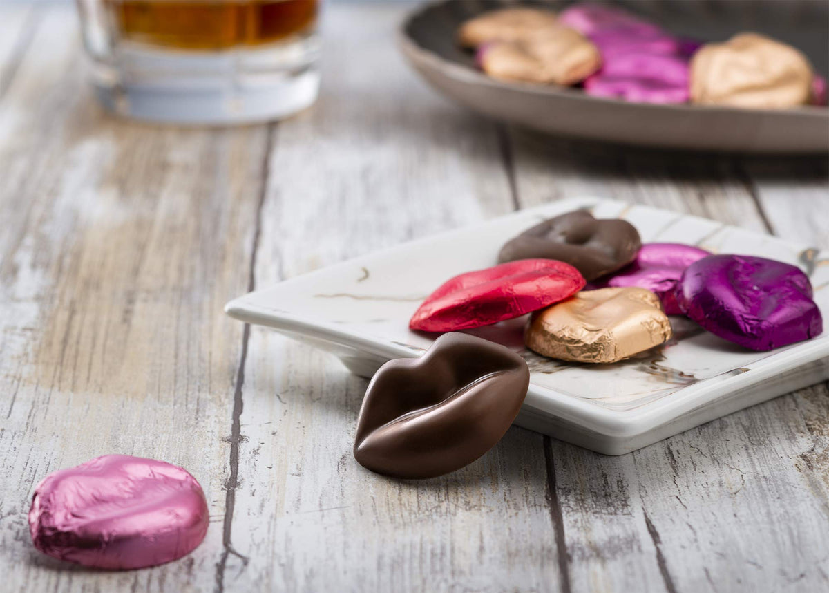 Madelaine Milk Chocolate Lips packaging ready for Valentine's treats