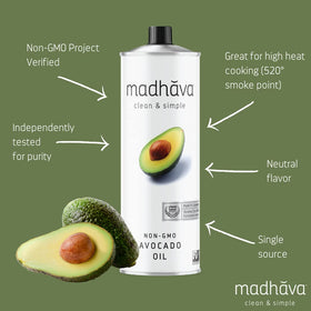 MADHAVA Avocado Oil neutral flavor preserves authentic taste in dishes.