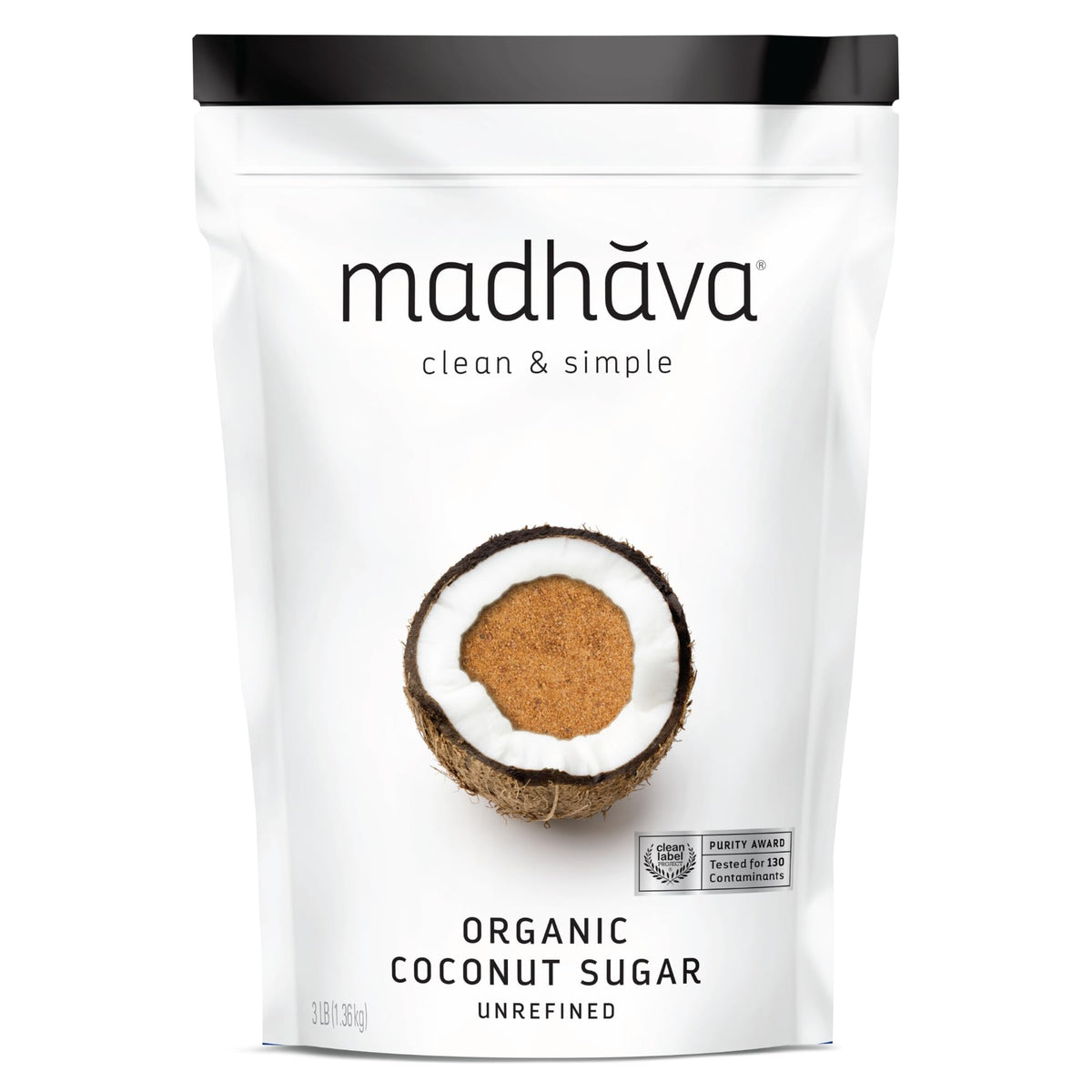 Madhava coconut sugar 3lb pack for natural, versatile sweetness in everyday recipes.