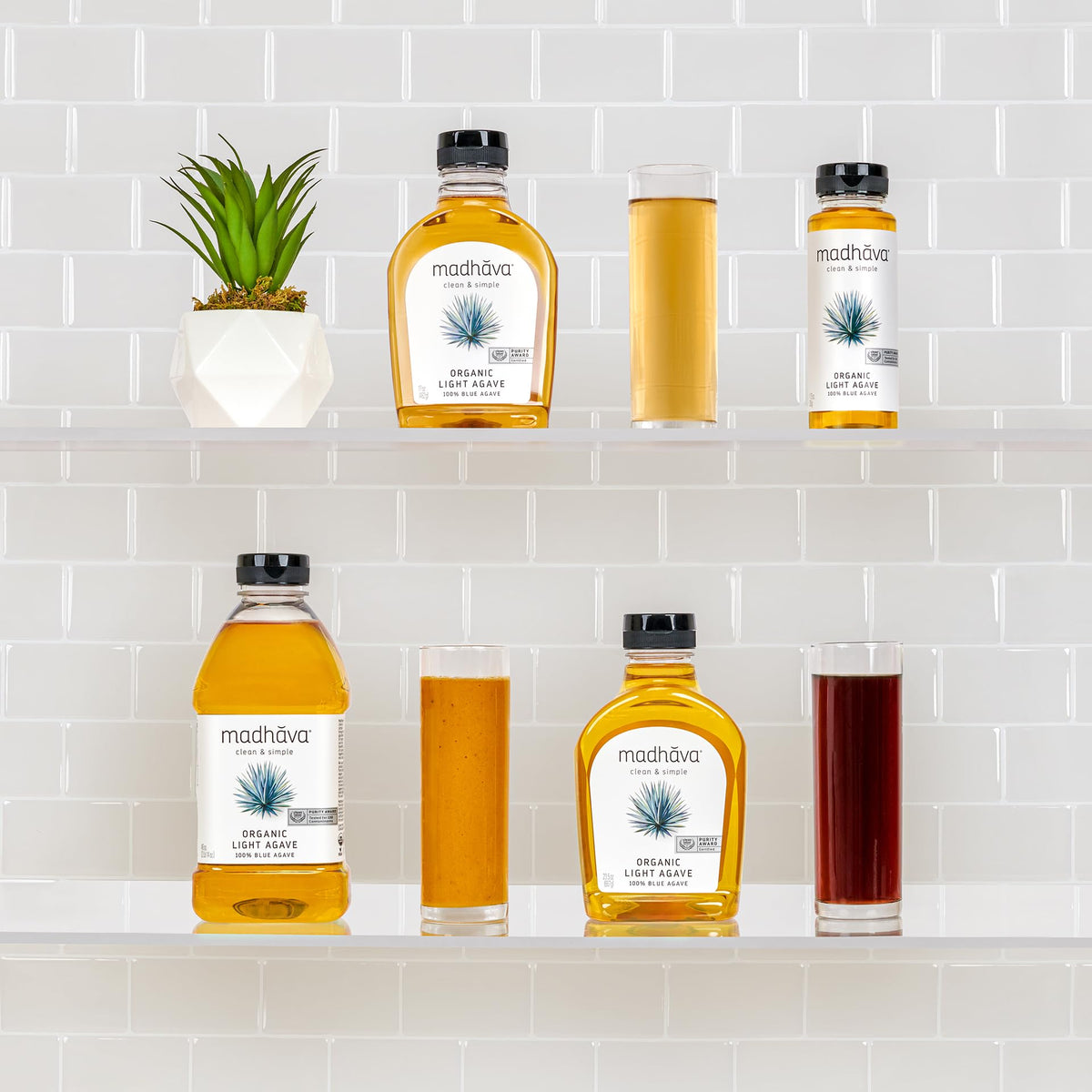 Madhava Organic Light Agave BPA-free bottles reflect clean, eco-conscious packaging.