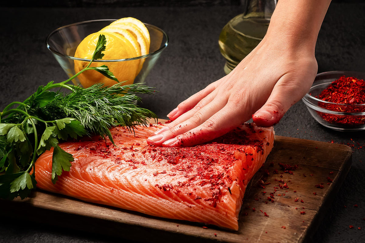 Madison Park Foods King Red Salmon Rub ingredients close-up