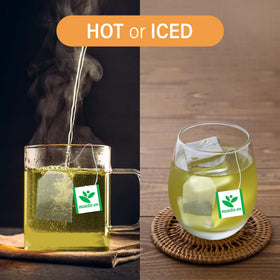 Genmai-cha with Matcha powder visual suggesting richer aroma and depth.