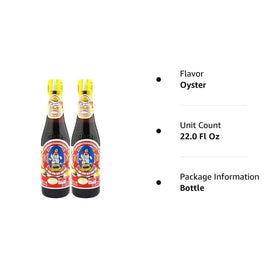 Maekrua oyster sauce pack display with two 11 oz bottles