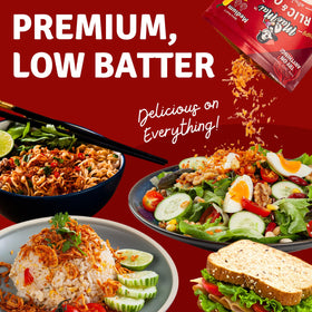 MaeMai Crispy Onion Garlic Flakes jar view, convenient pantry staple.