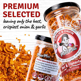 MaeMai Crispy Onion Garlic Flakes sprinkled on ramen adds a spicy warm note
