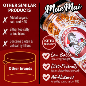MaeMai Crispy Onion Garlic Flakes on salads adds crunch and depth