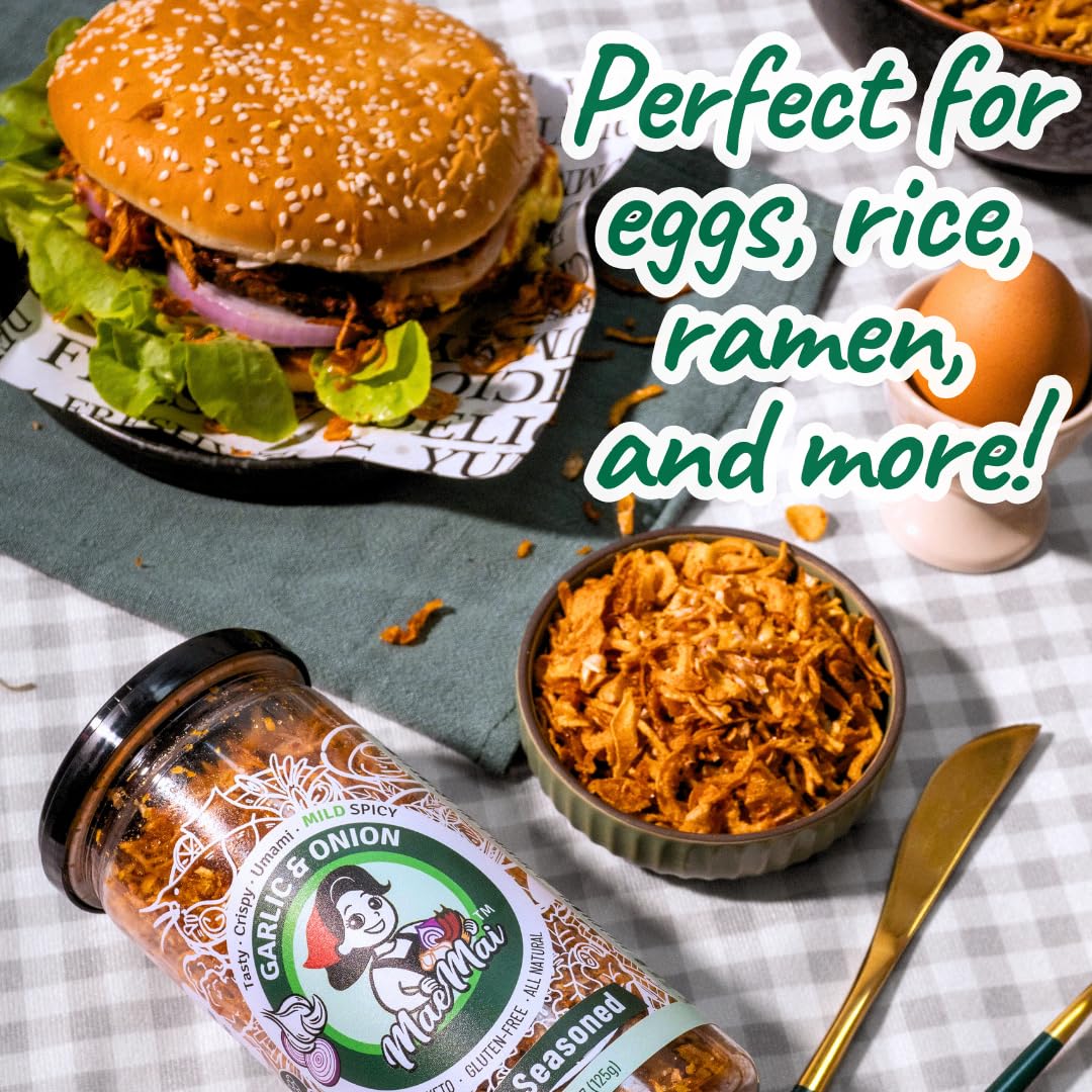MaeMai Crispy Onion Garlic Flakes sprinkled on salad for flavor boost.