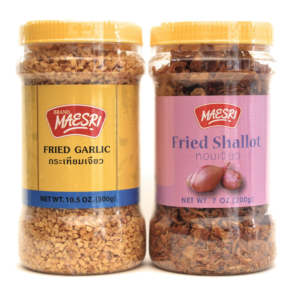Maesri fried shallots add golden crunch to finished dishes.