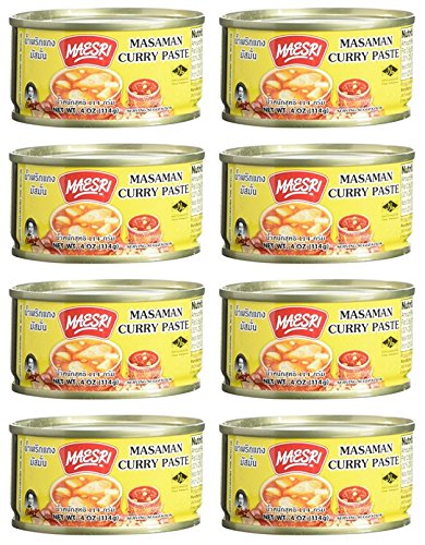 Maesri Massaman curry paste jar enables quick, flavorful home meals.
