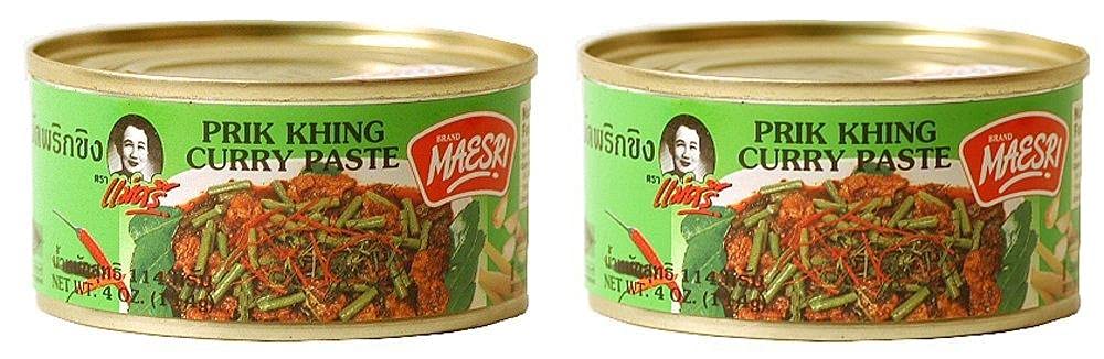 Maesri Prik Khing paste 4-pack jars for authentic Thai curries