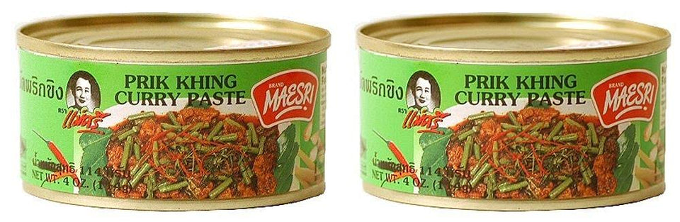 Maesri Prik Khing paste 4-pack jars for authentic Thai curries