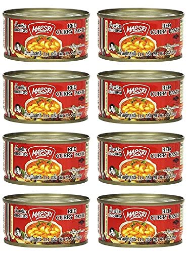 Maesri Thai Red Curry Paste bottle for quick, authentic Thai curries.