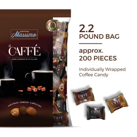 MAESTRO MASSIMO 3mg caffeine candy close-up highlights gentle energy boost for busy days.